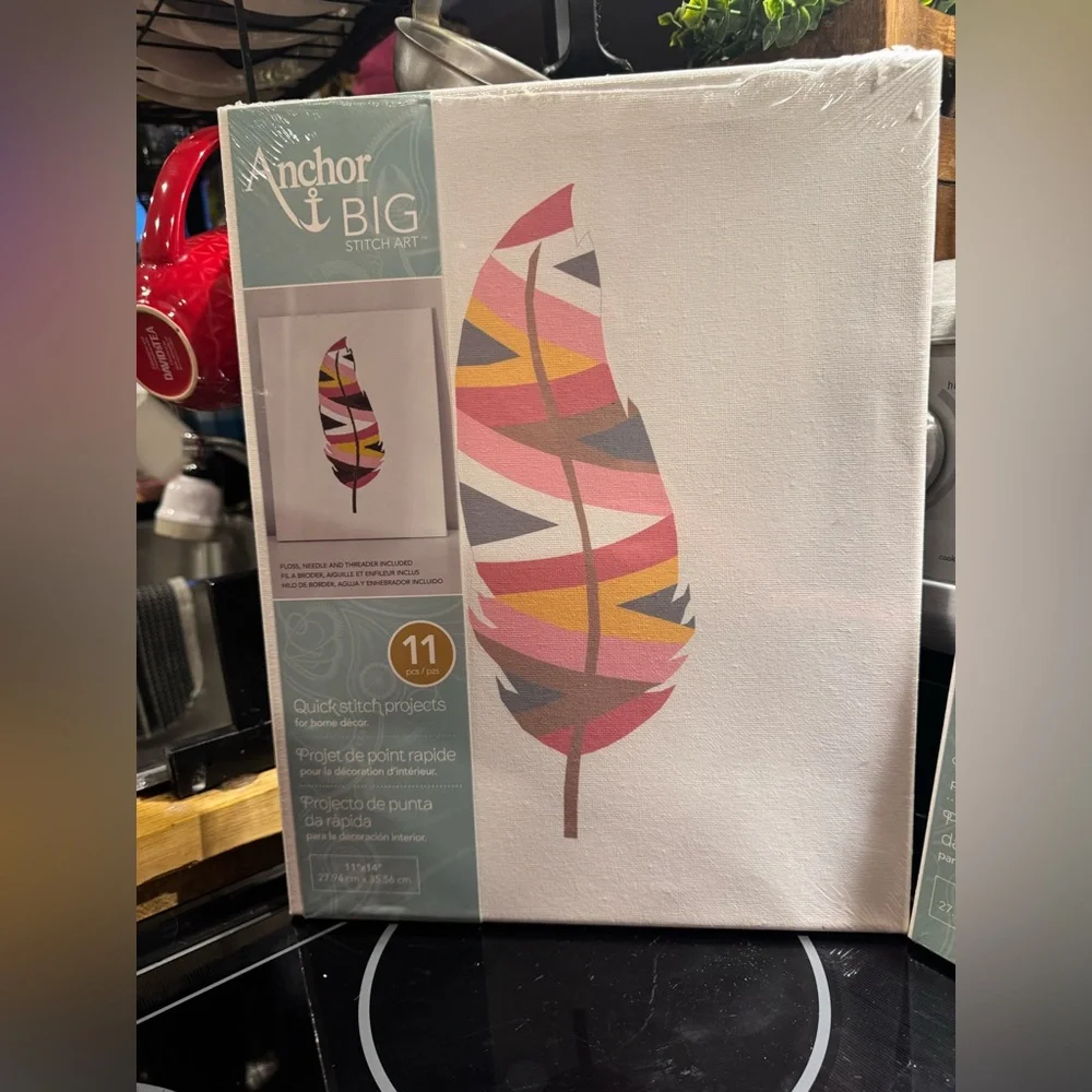 Colorful Feather Canvas Art Set • Includes All 3 - Picture 2 of 8